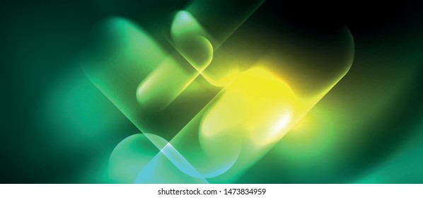 Neon glowing techno lines, hi-tech futuristic abstract background template, vector