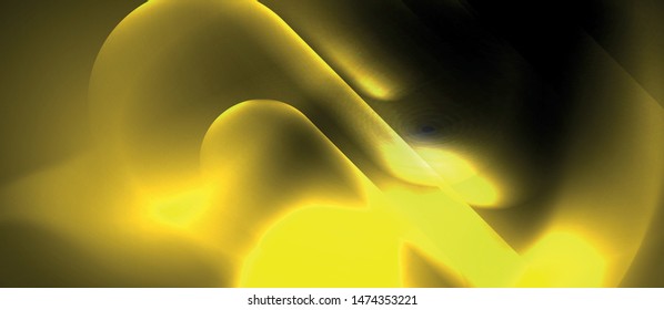 Neon glowing techno lines, hi-tech futuristic abstract background template, vector