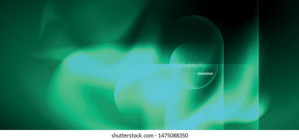 Neon glowing techno lines, hi-tech futuristic abstract background template, vector