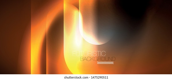 Neon glowing techno lines, hi-tech futuristic abstract background template, vector