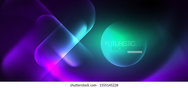 Neon glowing techno lines, hi-tech futuristic abstract background template, vector
