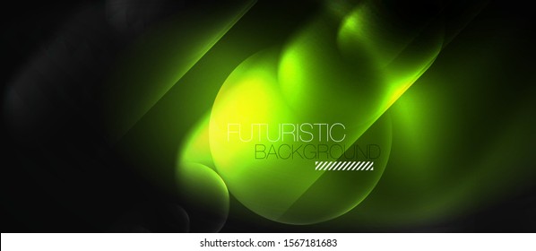 Neon glowing techno lines, hi-tech futuristic abstract background template, vector