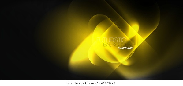 Neon-glühende Techno-Linien, futuristisch-abstrakte High-Tech-Hintergrundvorlage, Vektorgrafik