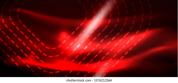 Neon glowing techno lines, hi-tech futuristic abstract background template with square shapes, vector design