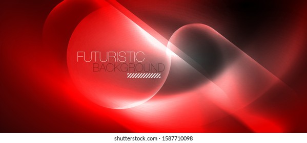 Líneas tecno brillantes de neón, plantilla de fondo abstracto de alta tecnología futurista, vector