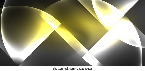 Líneas tecno brillantes, fondo abstracto futurista de alta tecnología. Plantilla con formas abstractas en el espacio oscuro, ilustración vectorial