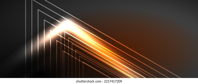 Neon glowing techno lines, hi-tech futuristic abstract background template. Vector illustration for wallpaper, banner, background, leaflet, catalog, cover, flyer
