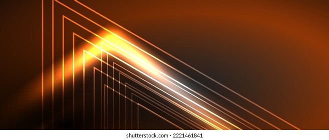 Neon glowing techno lines, hi-tech futuristic abstract background template. Vector illustration for wallpaper, banner, background, leaflet, catalog, cover, flyer