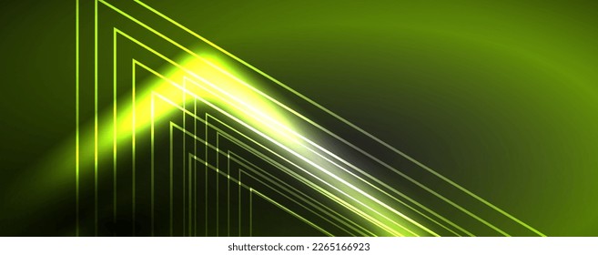 Neon leuchtende Techno-Linien, High-Tech-futuristische abstrakte Hintergrundvorlage. Vektorgrafik für Tapeten, Banner, Hintergrund, Merkblatt, Katalog, Deckel, Flyer