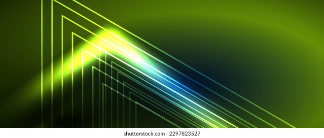 Neon glowing techno lines, hi-tech futuristic abstract background template. Vector illustration for wallpaper, banner, background, leaflet, catalog, cover, flyer
