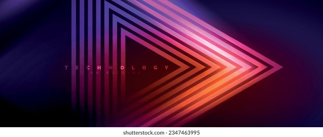 Neon leuchtende Techno-Linien, High-Tech-futuristische abstrakte Hintergrundvorlage. Vektorgrafik für Tapeten, Banner, Hintergrund, Merkblatt, Katalog, Deckel, Flyer
