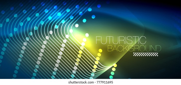 Neonleuchtende Techno-Linien, futuristisch abstrakte High-Tech-Hintergrundvorlage mit quadratischen Formen