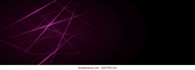 Líneas tecno brillantes de neón, líneas abstractas de luz.