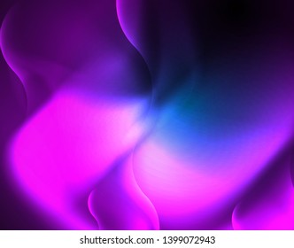 Neon glowing techno wave lines, blue hi-tech futuristic abstract background template