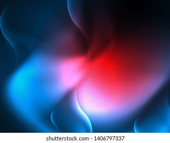 Neonleuchtende Techno-Wellenlinien, blaue, futuristische, abstrakte Hintergrundvorlage