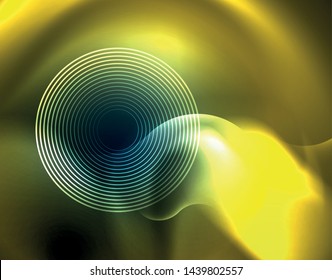 Neon brilhante linhas de onda tecno, azul high-tech modelo de fundo abstrato futurista