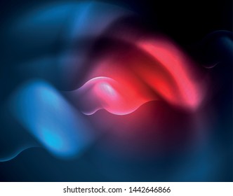 Neonleuchtende Techno-Wellenlinien, blaue, futuristische, abstrakte Hintergrundvorlage