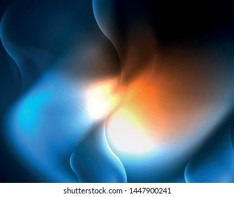 Líneas de onda tecno brillantes neón, plantilla de fondo abstracta azul de alta tecnología futurista