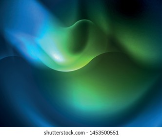 Neon glowing techno wave lines, blue hi-tech futuristic abstract background template
