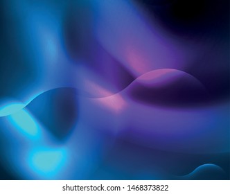 Líneas de onda tecno brillantes neón, plantilla de fondo abstracta azul de alta tecnología futurista