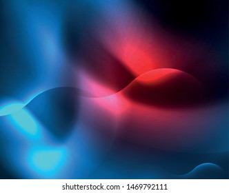 Neon glowing techno wave lines, blue hi-tech futuristic abstract background template