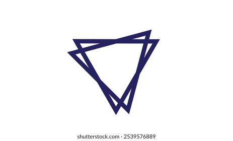 Neon glowing triangles overlapping, simple design.