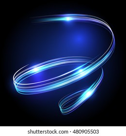 Neon glowing vector lines. Light effect on a bright background.