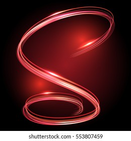 Neon glowing vector lines. Light effect on a bright background.