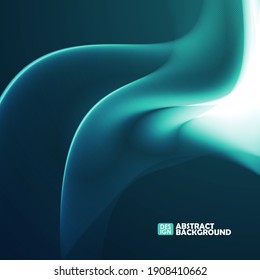 Neon glowing wave. Abstract light motion background, futuristic wavy illustration. Graphic concept for your design