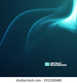 Neon glowing wave. Abstract light motion background, futuristic wavy illustration. Graphic concept for your design