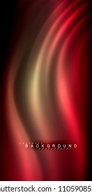 Neon glowing wave, magic energy and light motion background. Vector illustration