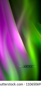 Neon glowing wave, magic energy and light motion background. Vector illustration