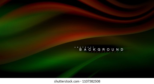 Neon glowing wave, magic energy and light motion background. Vector illustration