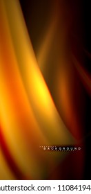 Neon glowing wave, magic energy and light motion background. Vector illustration