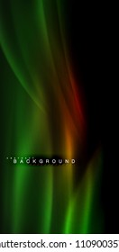 Neon glowing wave, magic energy and light motion background. Vector illustration