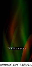 Neon glowing wave, magic energy and light motion background. Vector illustration