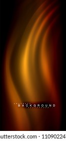 Neon glowing wave, magic energy and light motion background. Vector illustration