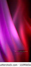 Neon glowing wave, magic energy and light motion background. Vector illustration