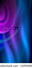 Neon glowing wave, magic energy and light motion background. Vector illustration