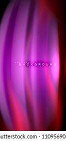 Neon glowing wave, magic energy and light motion background. Vector illustration