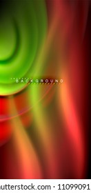 Neon glowing wave, magic energy and light motion background. Vector illustration