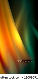 Onda brillante neón, energía mágica y fondo de movimiento de luz. Ilustración del vector