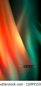 Neon glowing wave, magic energy and light motion background. Vector illustration