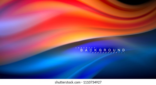 Neon glowing wave, magic energy and light motion background. Vector illustration