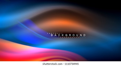 Neon glowing wave, magic energy and light motion background. Vector illustration