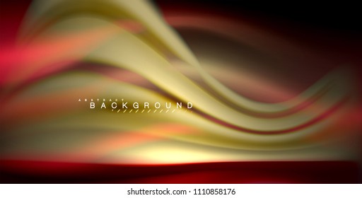 Neon glowing wave, magic energy and light motion background. Vector illustration