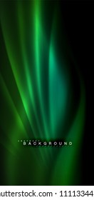 Neon glowing wave, magic energy and light motion background. Vector illustration