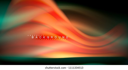Neonleuchtende Welle, magische Energie und heller Hintergrund. Vektorgrafik