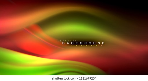 Neon glowing wave, magic energy and light motion background. Vector illustration