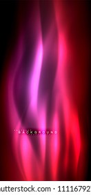 Neon glowing wave, magic energy and light motion background. Vector illustration